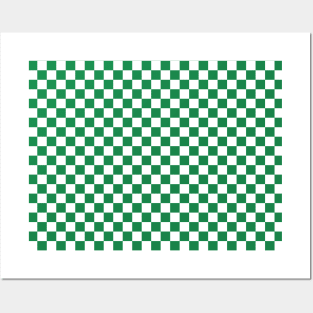 Green Checkered Posters and Art